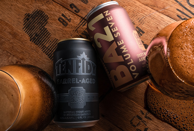 image of Barrel-Aged Ten FIDY Imperial Stout and BA21 Vol. 7 courtesy Oskar Blues