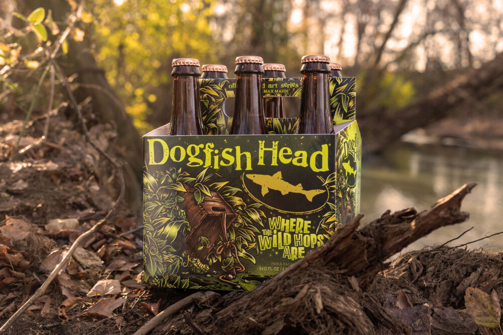 Dogfish Head Debuts 2022 Off-Centered Art Series with Where the Wild Hops Are. (image courtesy of Dogfish Head Craft Brewery)