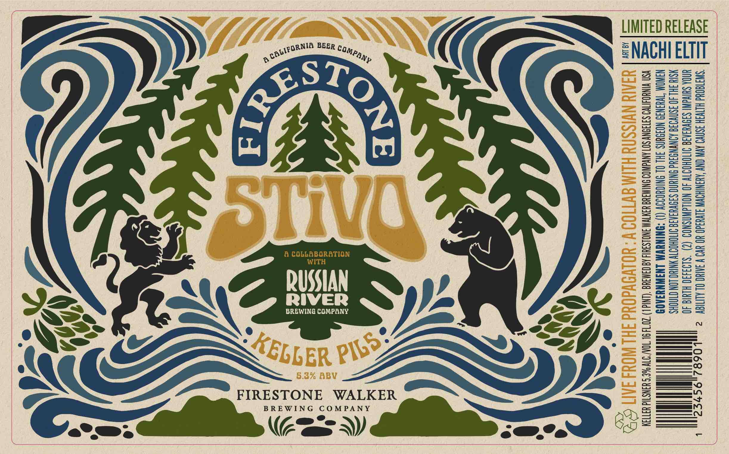 STiVO Pils Label - Firestone Walker Brewing and Russian River Brewing created by by Nachi Eltit