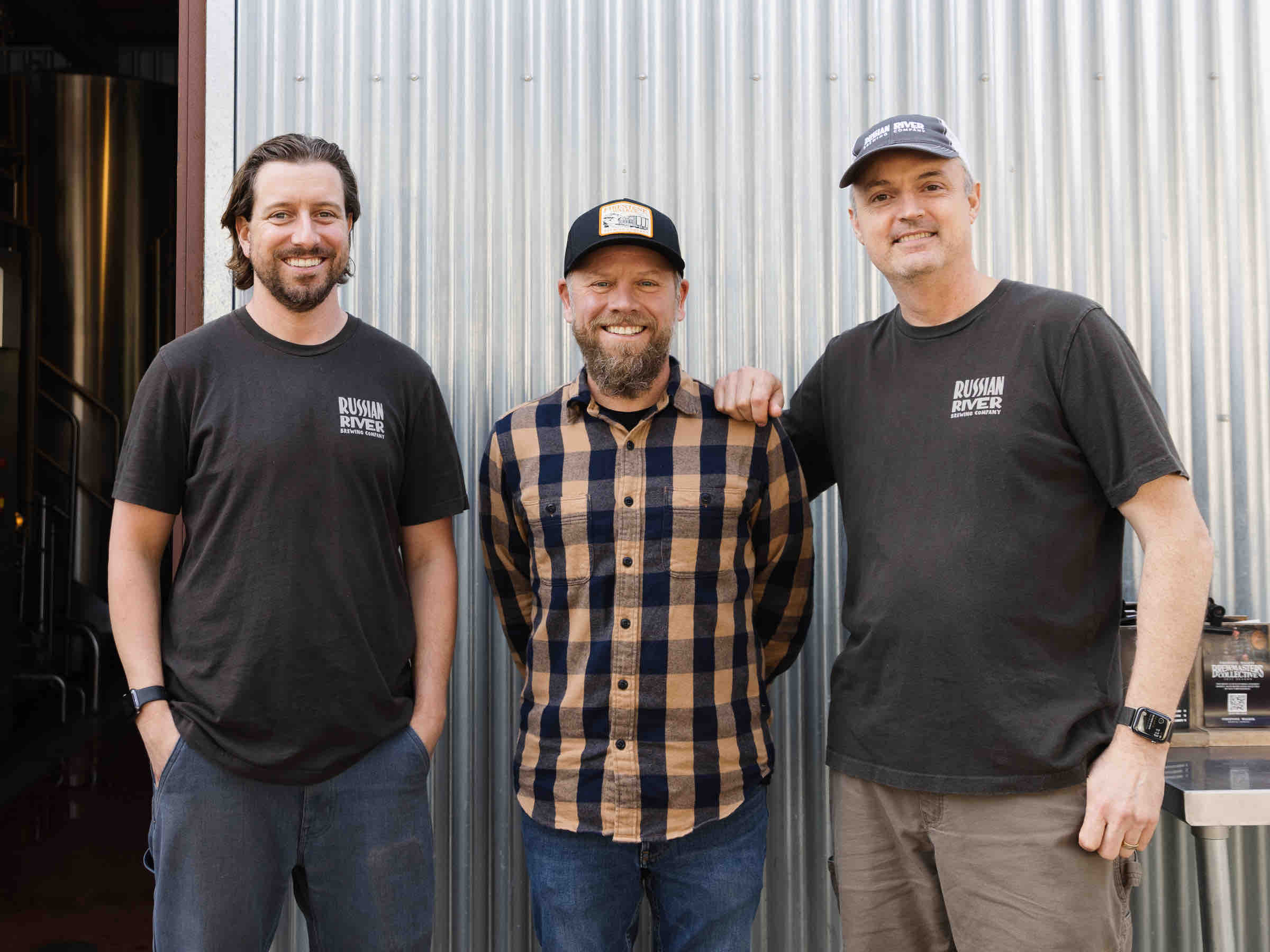 image of Sam Tierney, Brewer of Firestone Walker's Propagator R&D Brewhouse; Matt Brynildson, Brewmaster of Firestone Walker; and Vinnie Cilurzo, Owner/Brewmaster of Russian River Brewing courtesy of Firestone Walker Brewing