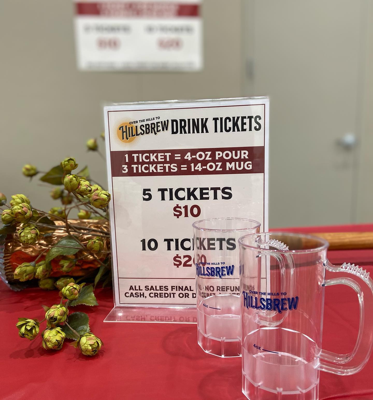 Additional drink tickets at the Hillsbrew Fest are $10 for 5 tickets or $20 for 10 tickets. (image courtesy of the Hillsbrew Fest)
