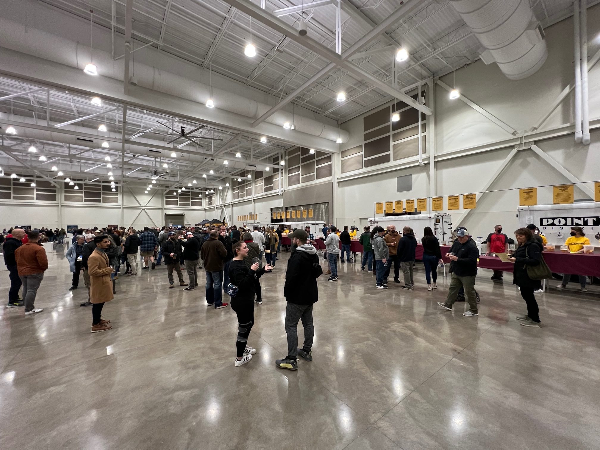 Ample space greets attendees inside the Wingspan Events Center for the 2022 Hillsbrew Fest in HIllsboro, Oregon.
