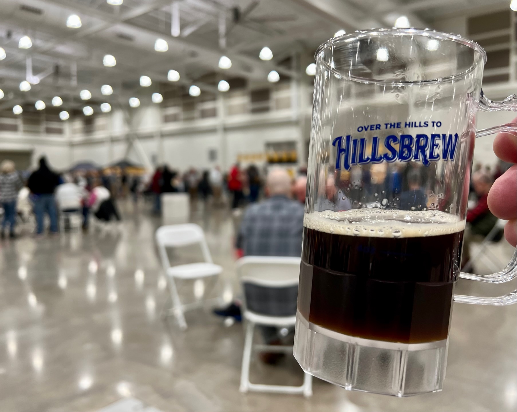 The clear plastic tasting mug that's part of the tasting package at the 2022 Hillsbrew Fest.