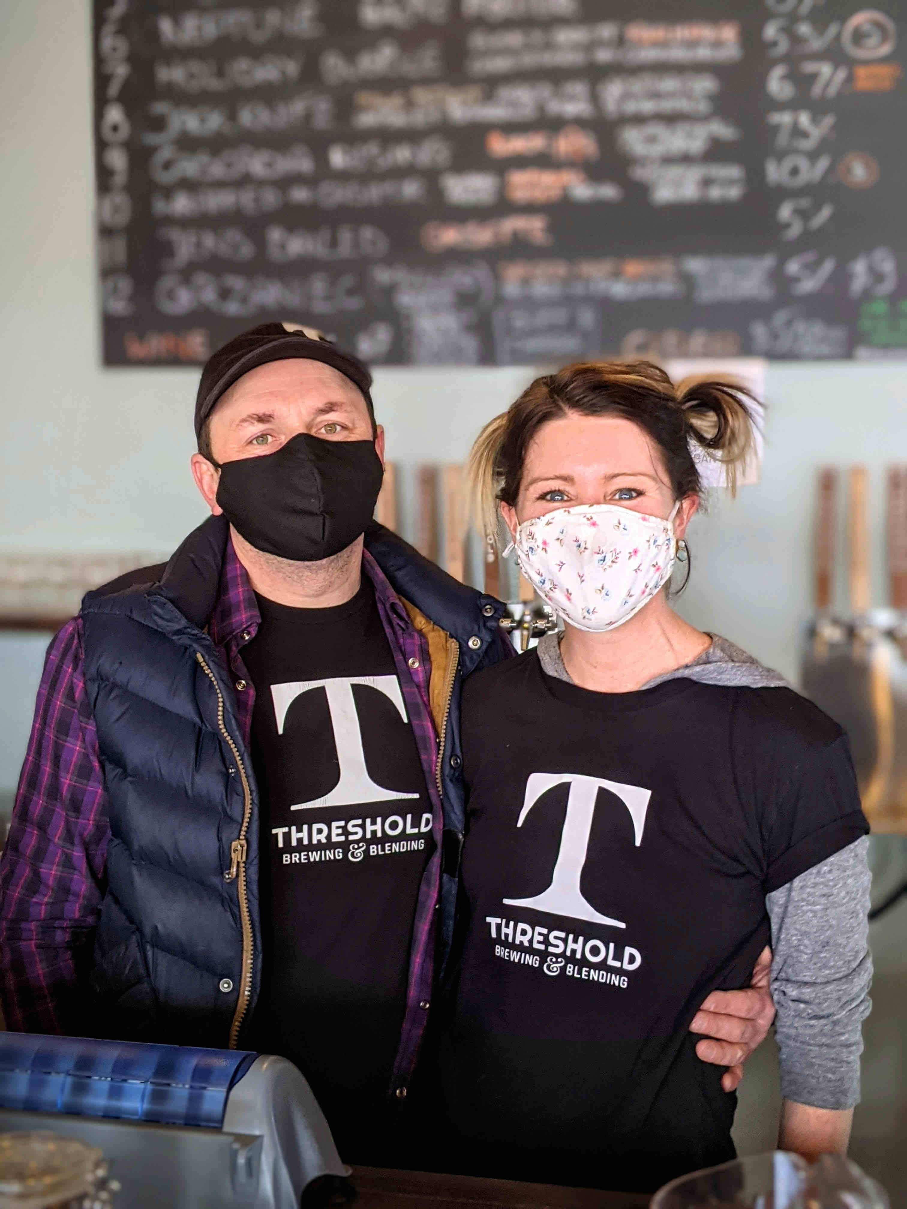 image of Jarek Szymanski and Sara Szymanski courtesy of Threshold Brewing