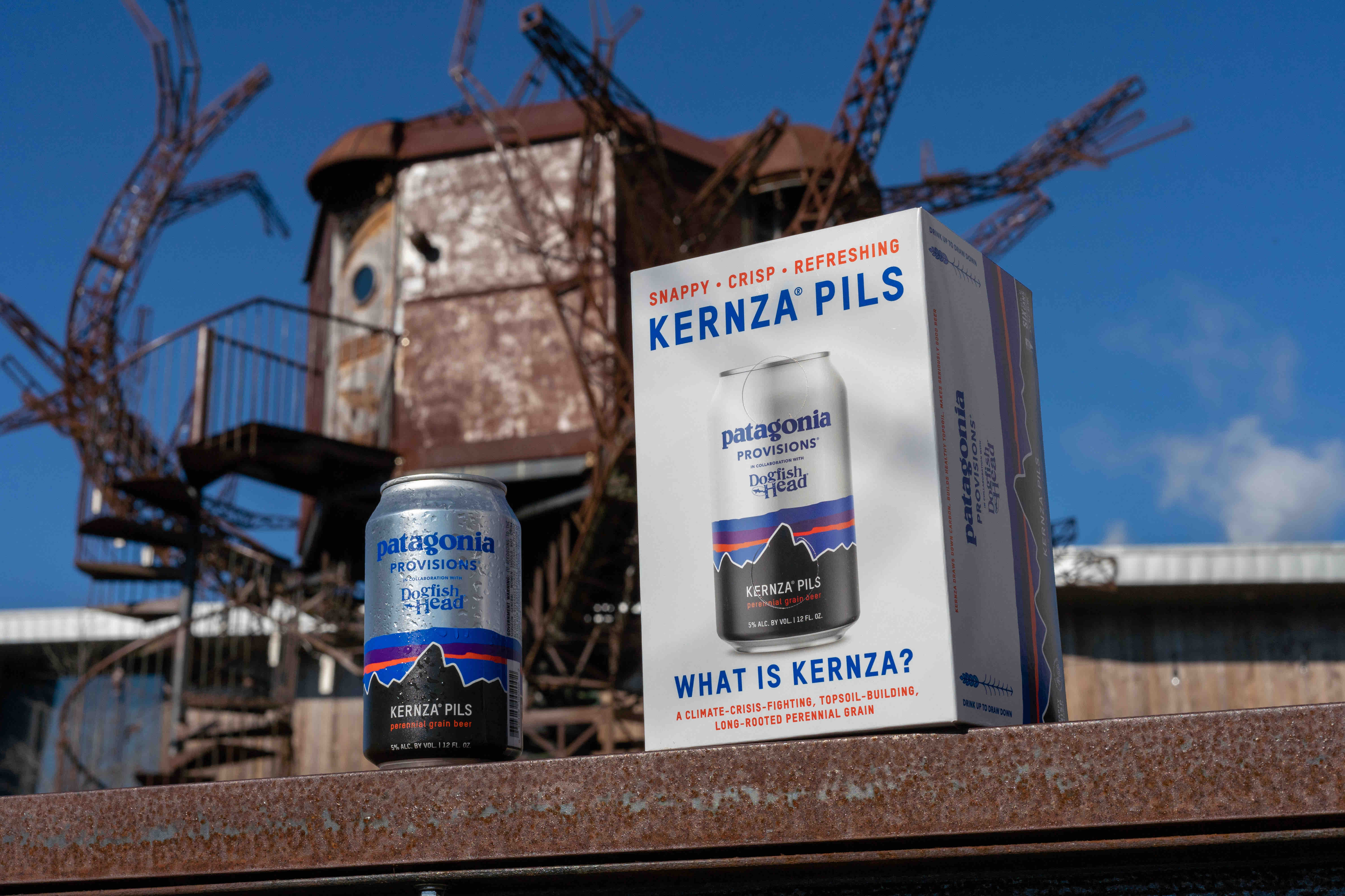 Patagonia Provisions and Dogfish Head Craft Brewery Kernza Pils. (image courtesy of Dogfish Head Craft Brewery)