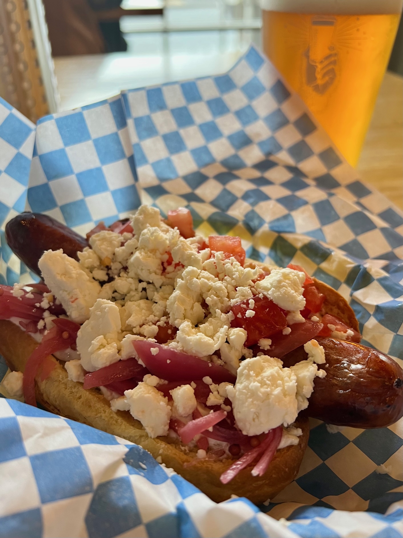 A Greek Dog from Must Love Dogs at Sasquatch Brewing Co.