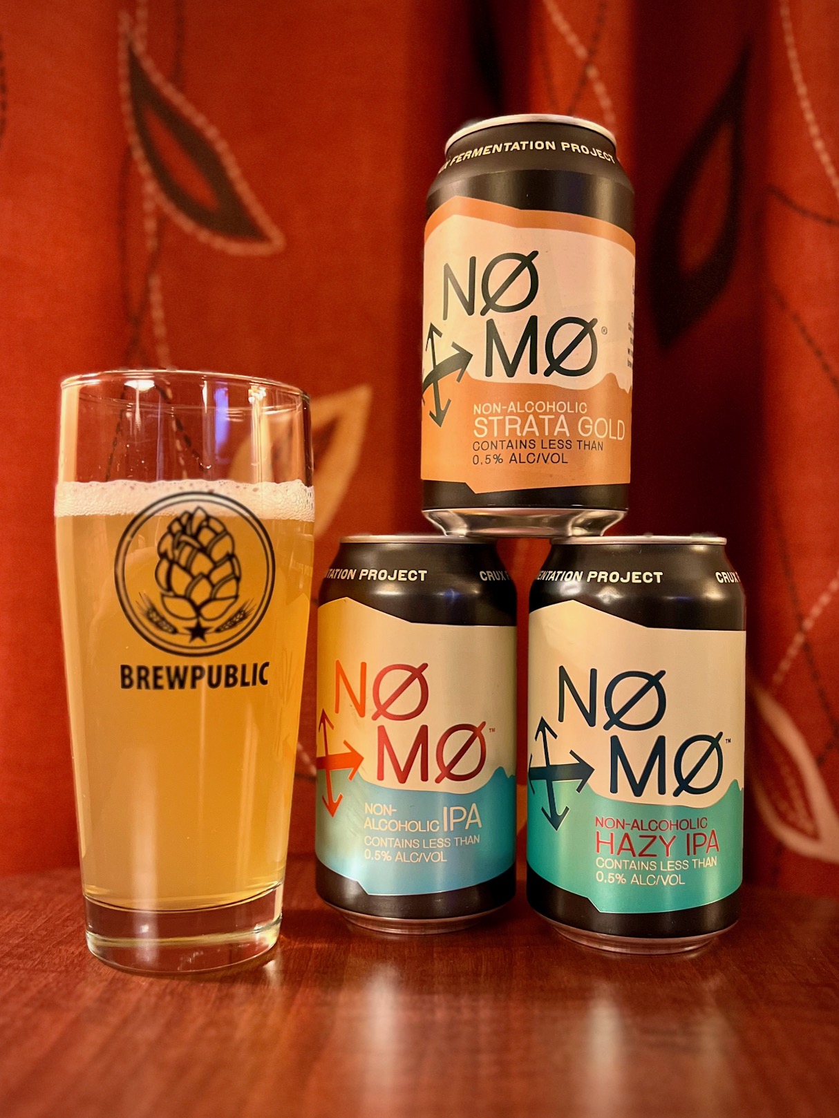 Crux Fermentation Project line up of non-alcoholic beers includes the new NØ MØ NA Strata Gold joining NA IPA and NA Hazy IPA.