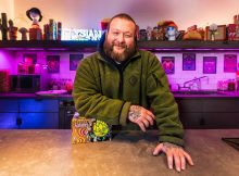 image of Action Bronson with Dank Dust IPA courtesy of Elysian Brewing
