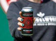 image of Golden Boot Lager, a beer brewed for the Portland Thorns courtesy of Laurelwood Brewing