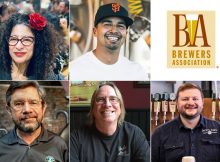 The Brewers Association 2022 Industry Award Winners. Clockwise from the upper left is Annette May, Ramon Tamayo, Sam Hendler, Karl Ockert, and Steve Hindy.