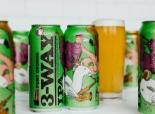 3-Way IPA is a collaboration between Fort George and two stars of the West Coast craft beer industry/ Ravenna Brewing in Seattle, Washington and Alvarado Street in Salinas, California. (image courtesy of Fort George Brewery)