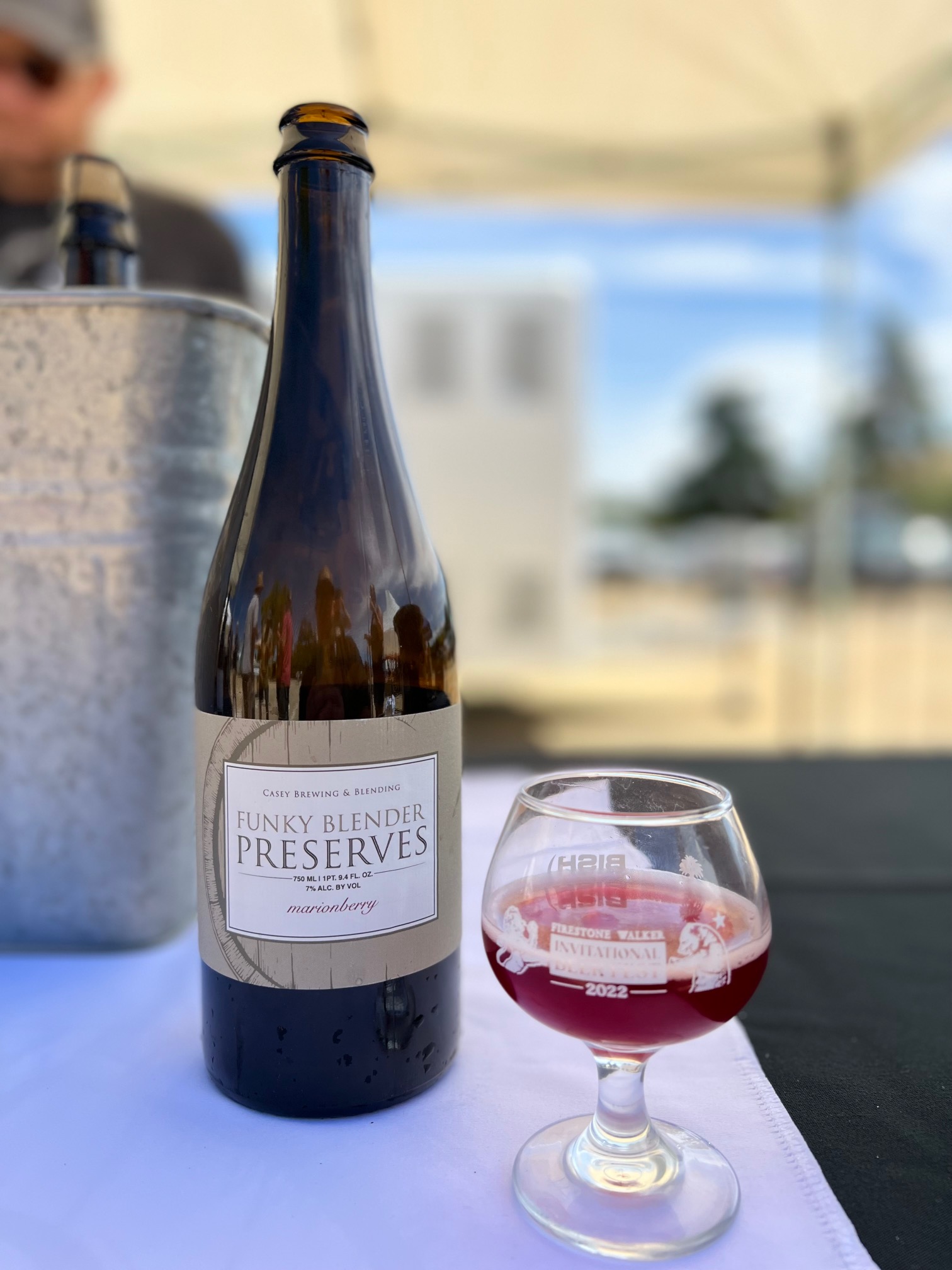 One of our favorite beers at the 2022 Firestone Walker Invitational Beer Fest was Funky Blender Preserves - Marionberry from Casey Brewing.