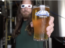 image of Ben Love holding a pint of Portland Adult Soapbox Derby Summer Ale courtesy of Gigantic Brewing