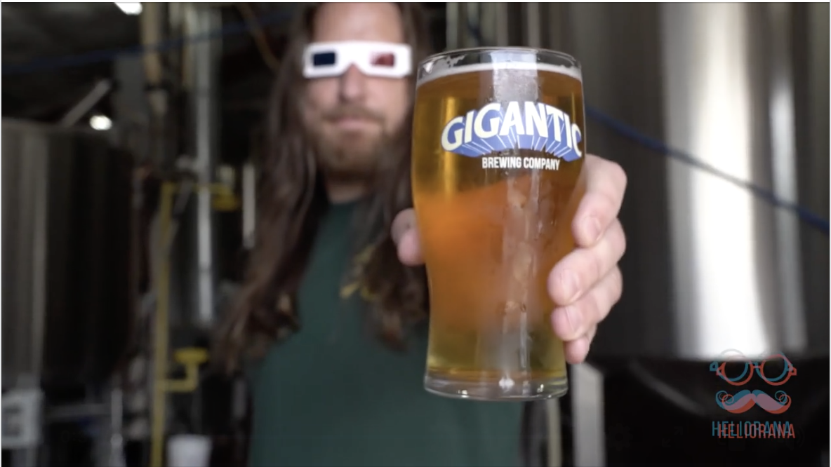 image of Ben Love holding a pint of Portland Adult Soapbox Derby Summer Ale courtesy of Gigantic Brewing