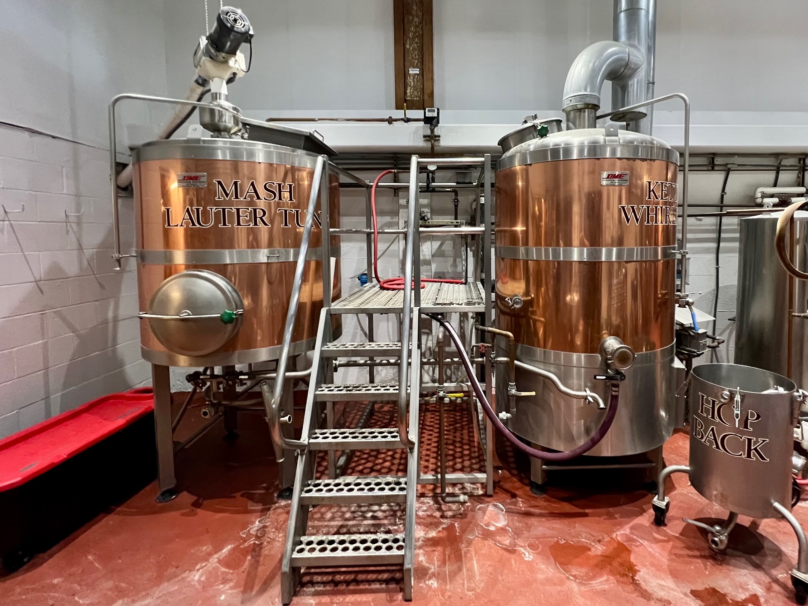 The 7-barrel brewhouse at Pono Brew Labs.