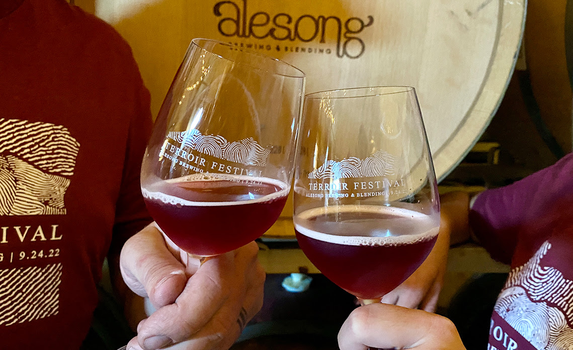 Terroir Festival glassware has arrived at Alesong Brewing & Blending. (image courtesy of Alesong Brewing & Blending)