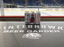 Enjoy the new Light the Lamp West Coast IPA from Backwoods Brewing in the new Winterhawks Beer Garden at Veterans Memorial Coliseum, the home of the Portland Winterhawks. (image courtesy of the Portland Winterhawks)