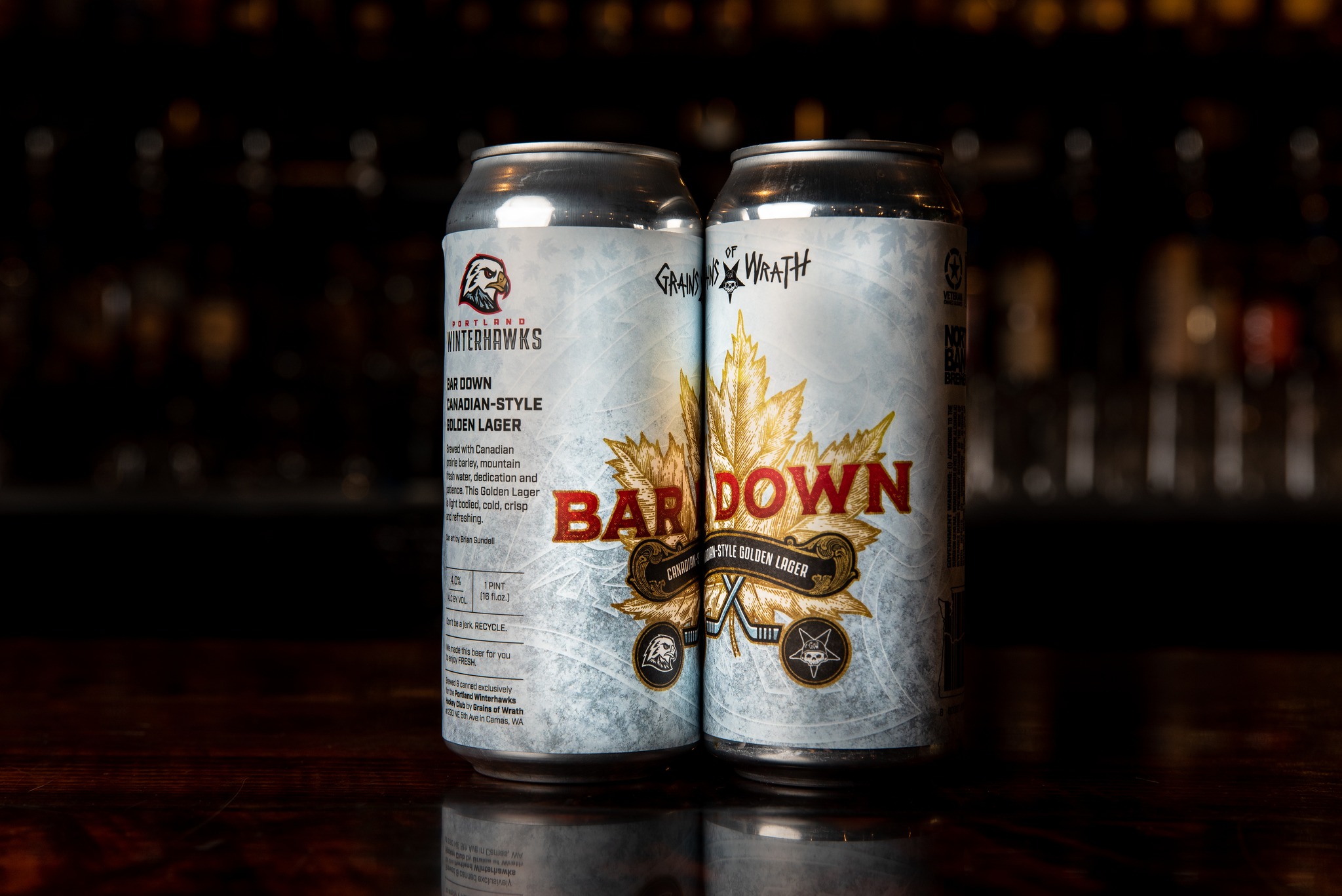 Portland Winterhawks and Grains of Wrath partner on Bar Down Canadian Style Golden Lager. (image courtesy of Grains of Wrath)