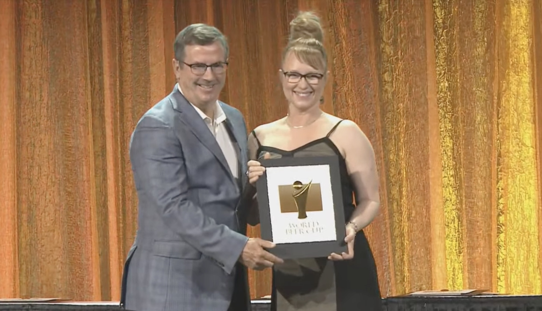 Tonya Cornett receiving an award at the 2023 World Beer Cup. (image courtesy of The Brewing Network)