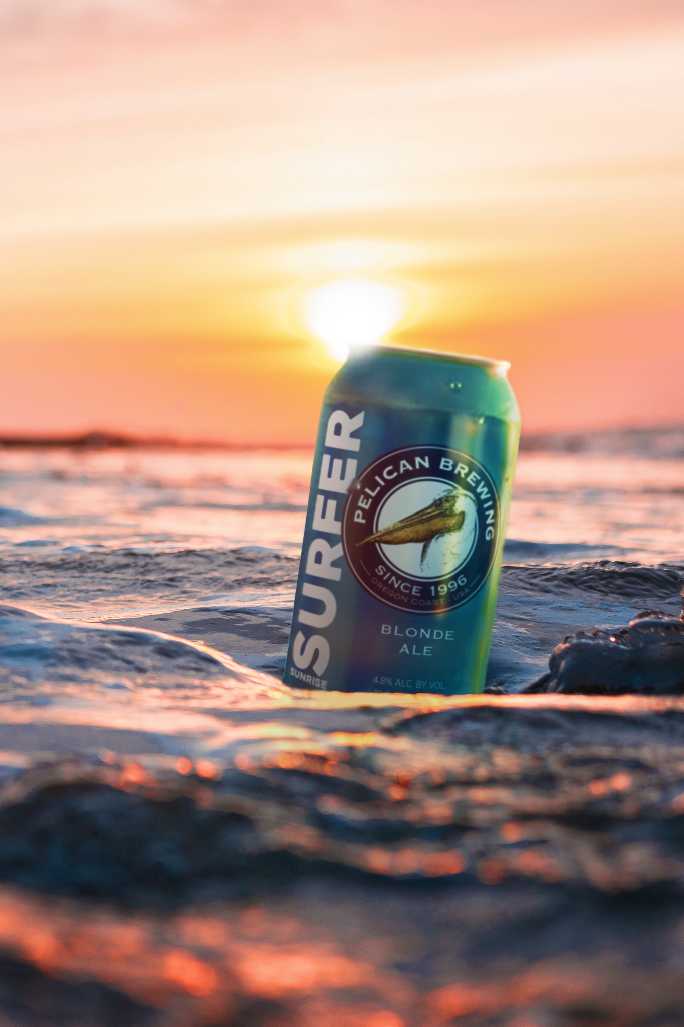 image of Sunrise Surfer Blonde Ale courtesy of Pelican Brewing