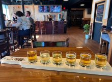 A taster tray of cider at their recently re-opened Portland Cider Co. Clackamas Pub & Restaurant.