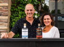 Holly and Tom Wood, co-founders of Wood Family Spirits. (image courtesy of Wood Family Spirits)