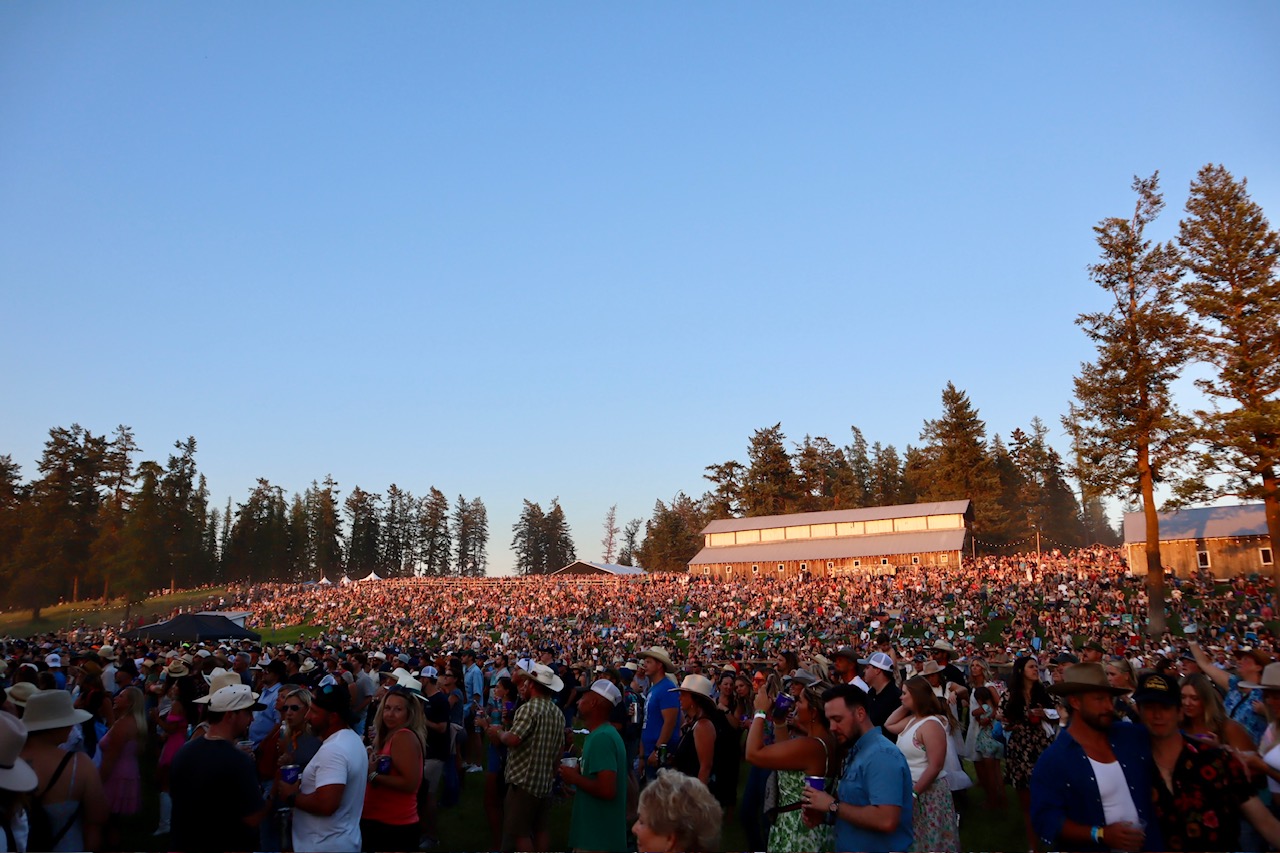 The evening crowd at the Big Mountain Stage during Under the Big Sky Fest.