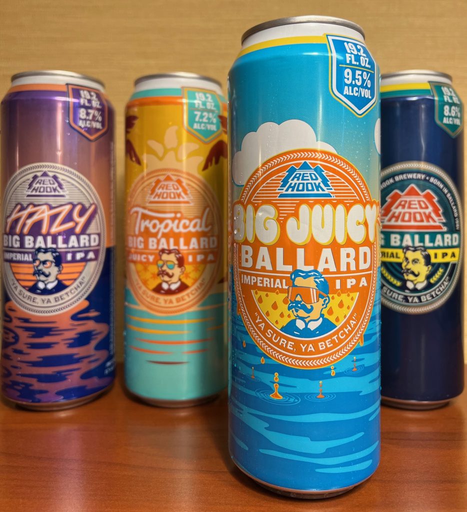 The Big Ballard Family of beers now includes Big Juicy Ballard Imperial IPA as it joins Big Ballard Imperial IPA, Hazy Big Ballard Imperial IPA, and Tropical Big Ballard Juicy IPA.