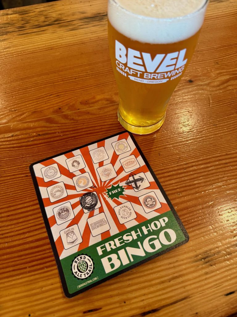 Fresh Hop Citra First Run IPA at Bevel Craft Brewing while playing Fresh Hop Bingo in Bend, Oregon.