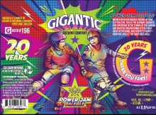 Gigantic Brewing & Rose City Rollers Power Jam Pale Ale Can Label