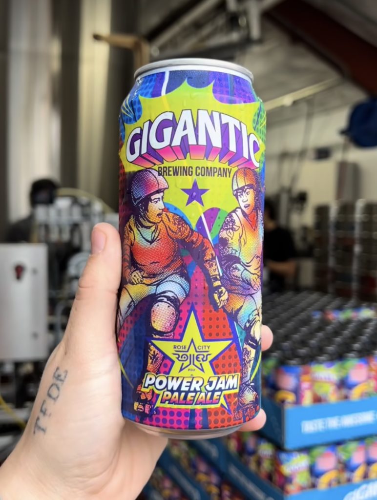 image of Gigantic Brewing & Rose City Rollers Power Jam Pale Ale courtesy of Gigantic Brewing