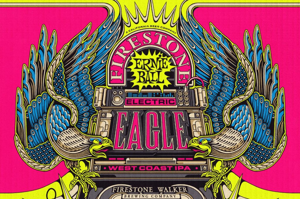 Firestone Walker and Ernie Ball on Electric Eagle IPA Label