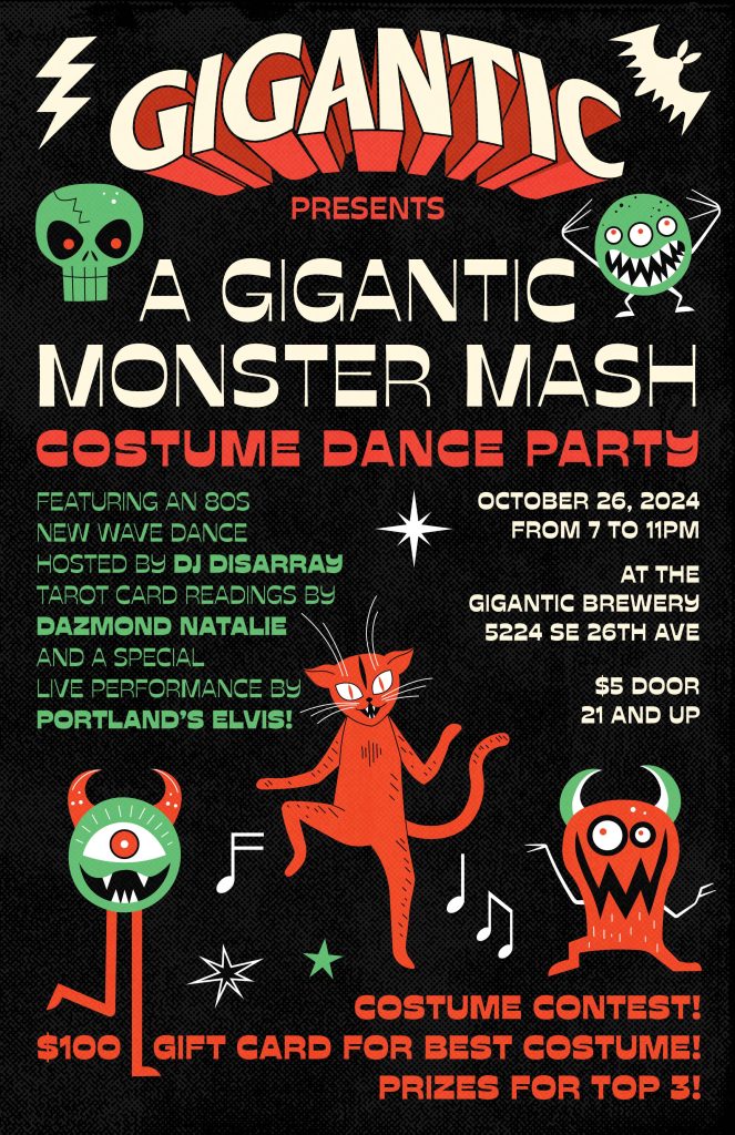 Gigantic Brewing to host the GIGANTIC MONSTER MASH COSTUME DANCE PARTY!