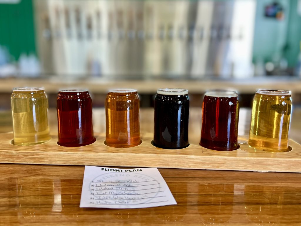 The Flight Plan at Weekend Beer Co. in Grants Pass, Oregon.