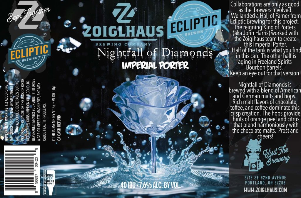 Zoiglhaus Brewing and Ecliptic Brewing Collaborate on Nightfall of Diamonds – Imperial Porter