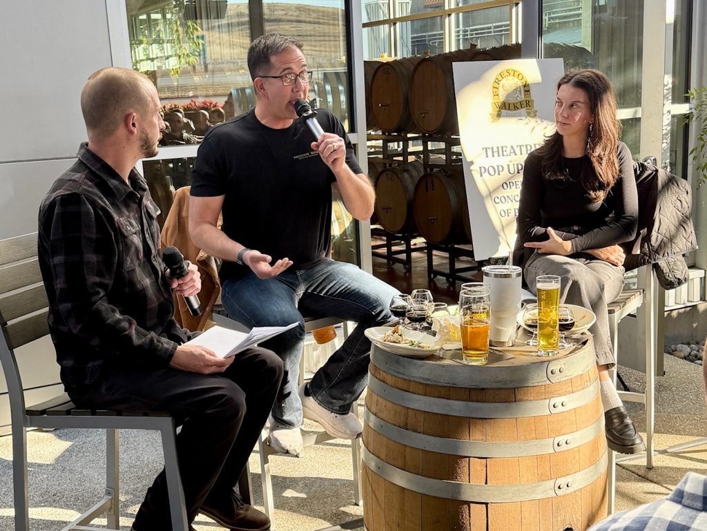 Firestone Walker’s Jordan Ziegler – Barrel Manager, Ali Razi – Production Manager, and Georgia Noyes – Sensory Technician at the XXVIII Deconstructed Experience.