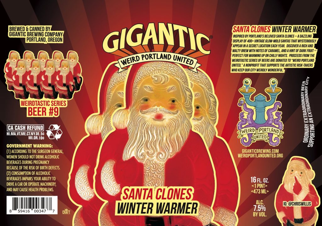 Gigantic Brewing and Weird Portland United partner on Santa Clones Winter Warmer