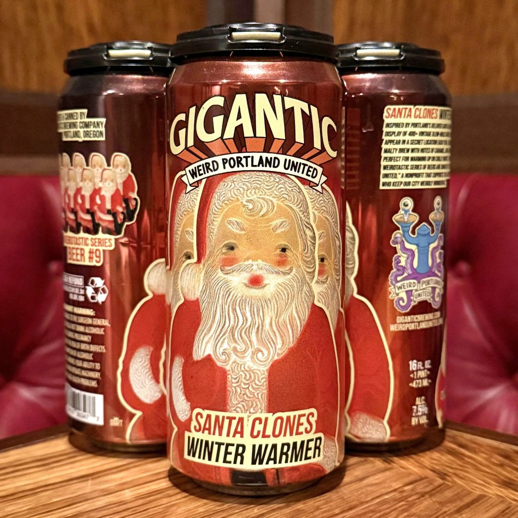 Gigantic Brewing and Weird Portland United partner on Santa Clones Winter Warmer. (image courtesy of Gigantic Brewing)