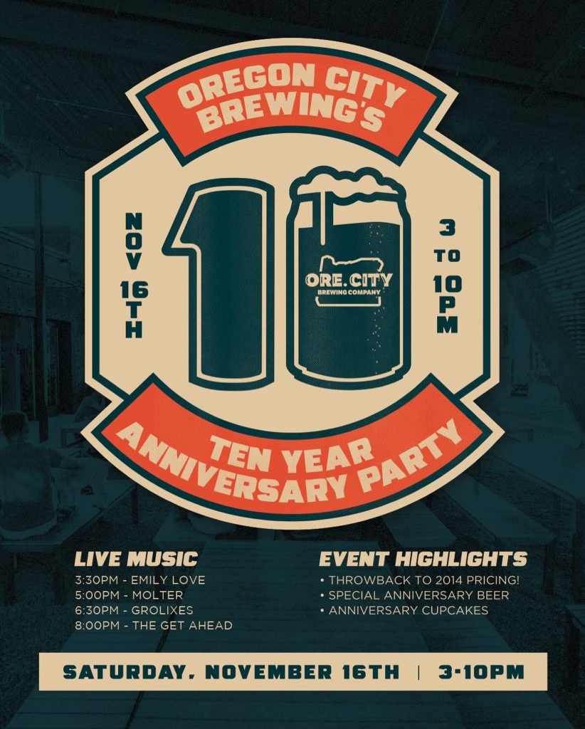 Oregon City Brewing Celebrates its 10th Anniversary Today