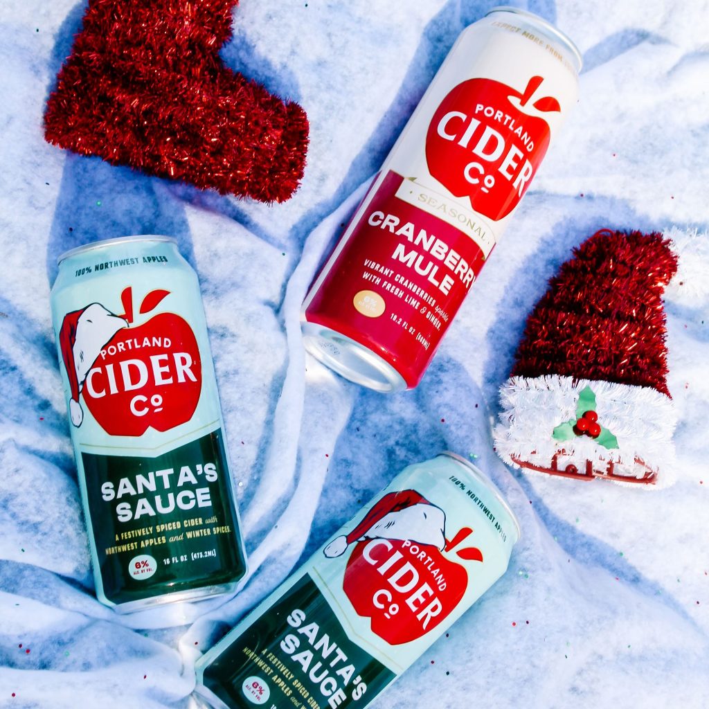 image of Cranberry Mule and Santa’s Sauce courtesy of Portland CIder Co.