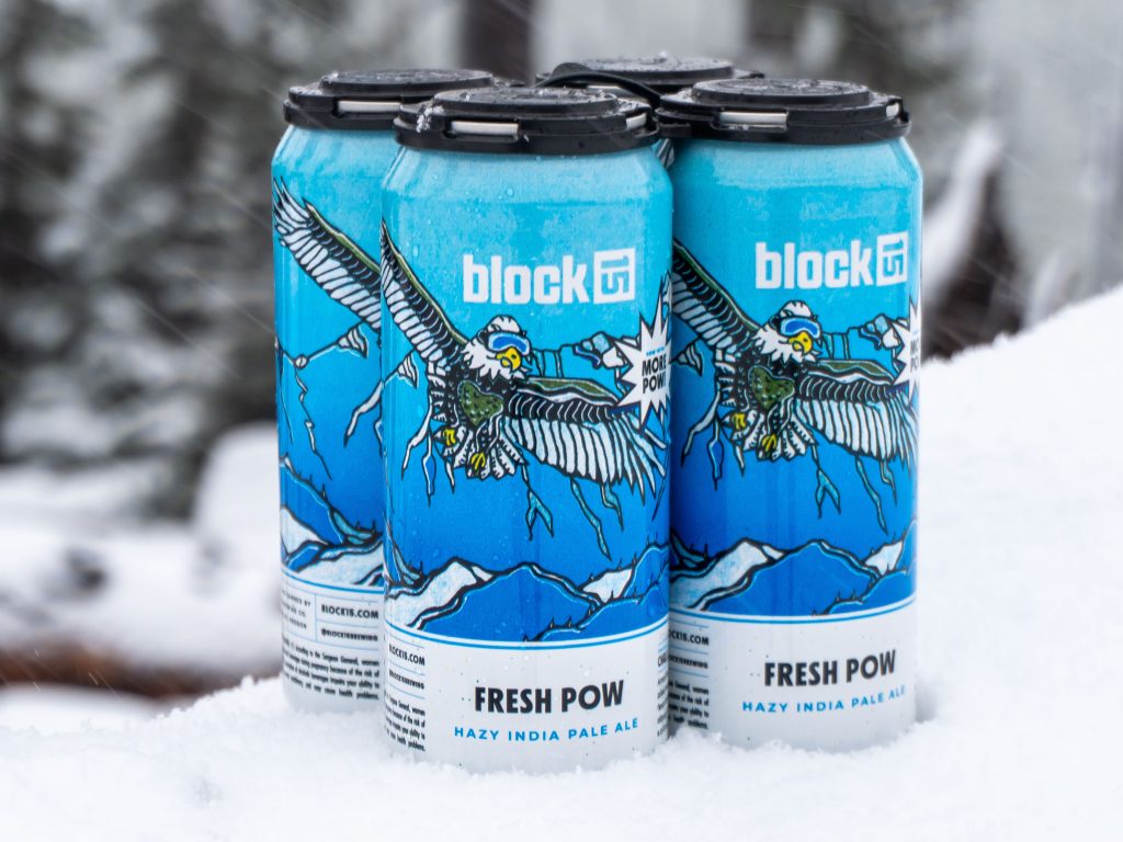 image of Fresh Pow Hazy IPA courtesy of Block 15 Brewing Co.