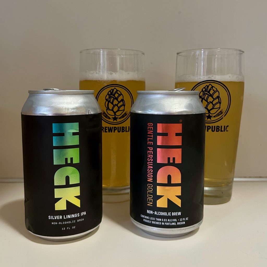 Heck Brewing's Silver Linings IPA and Gentle Persuasion Golden are two of its year-round non-alcoholic offerings.