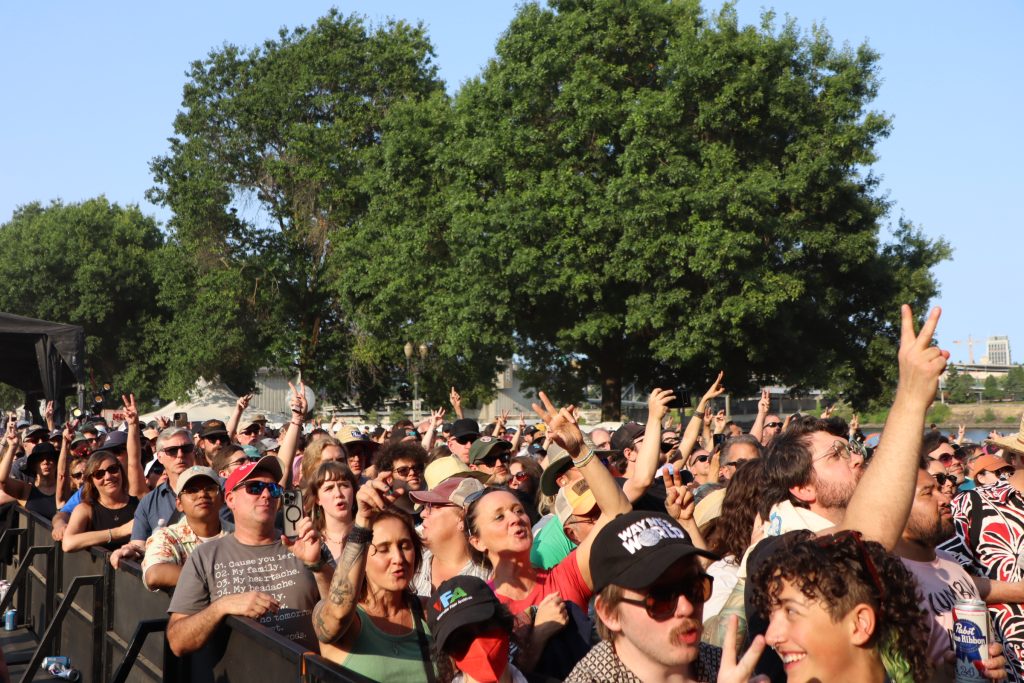 The festive crowd at the 2024 Project Pabst in downtown Portland, Oregon.