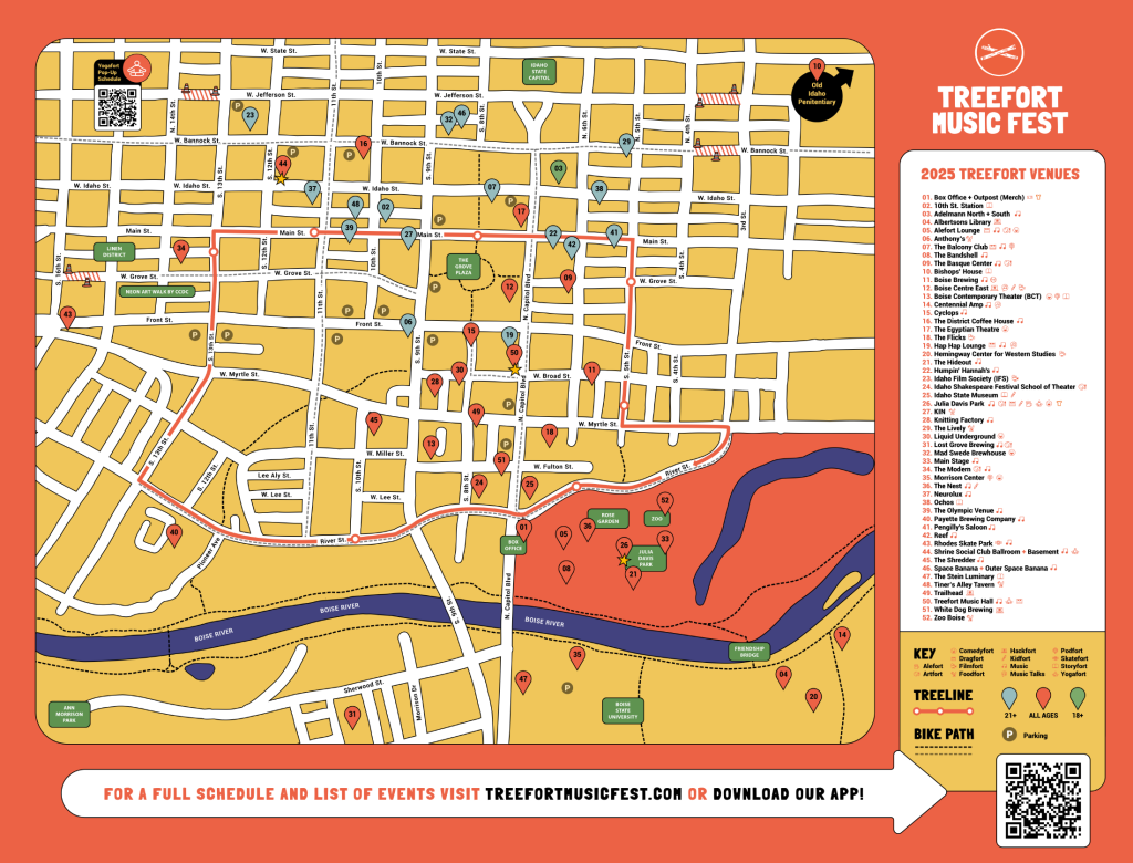 Treefort Music Fest 2025 CIty Map