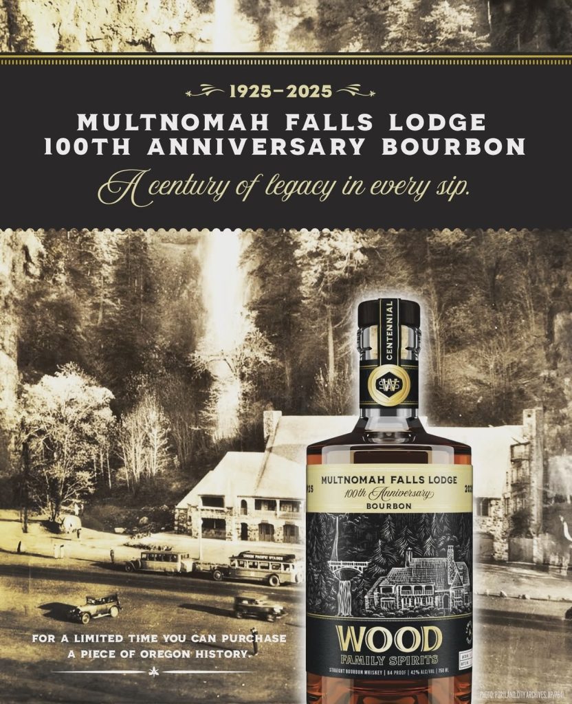 Wood Family Spirits Multnomah Falls Lodge 100th Anniversary Bourbon